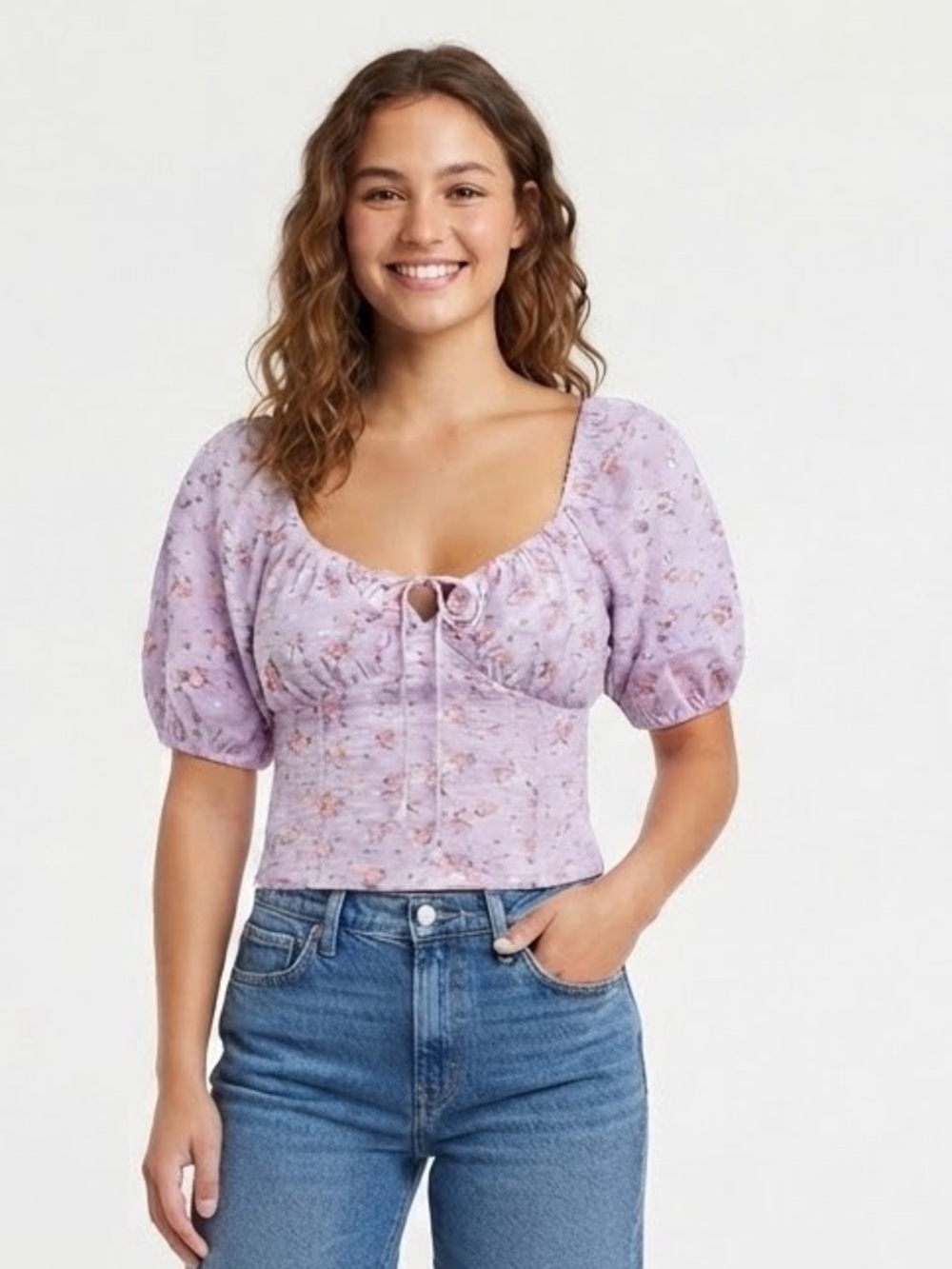 Billabong Floral Tie Front Crop Top